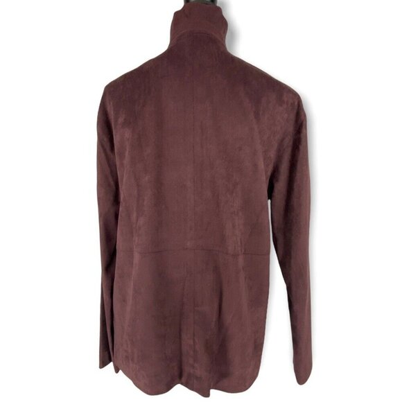 Yansi Fugel Women's NWT Wine Metro Quarter Zip Long Sleeve Microfiber Top S/C41 - Picture 7 of 15